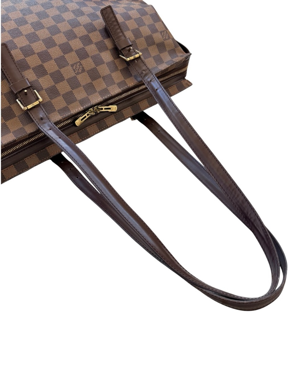 Louis Vuitton Chelsea Damier Ebene Shoulder Tote Bag Brown LV Zip Tote - Picture 9 of 16